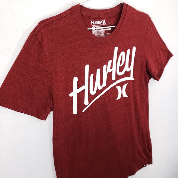 Hurley T Shirt Mens Medium Red Logo Graphic Short Sleeve Crew Neck Pullover - Picture 4 of 6